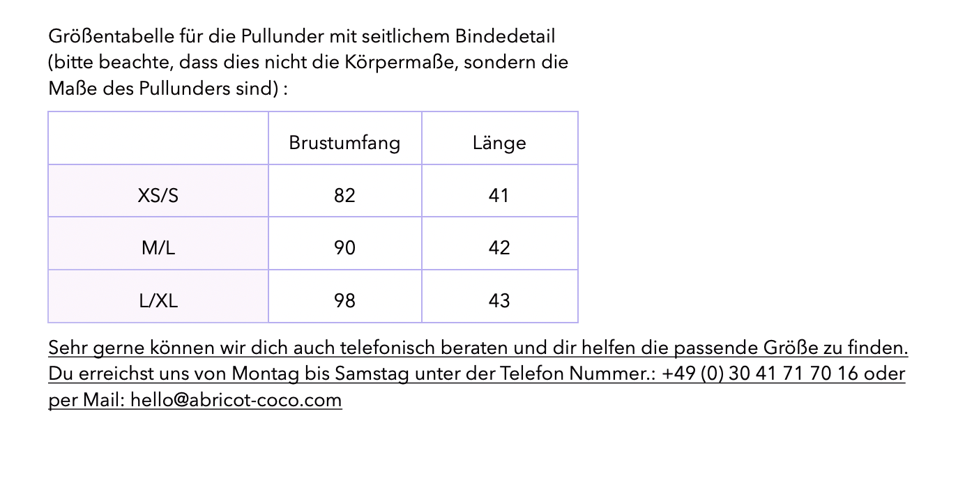 Size Chart