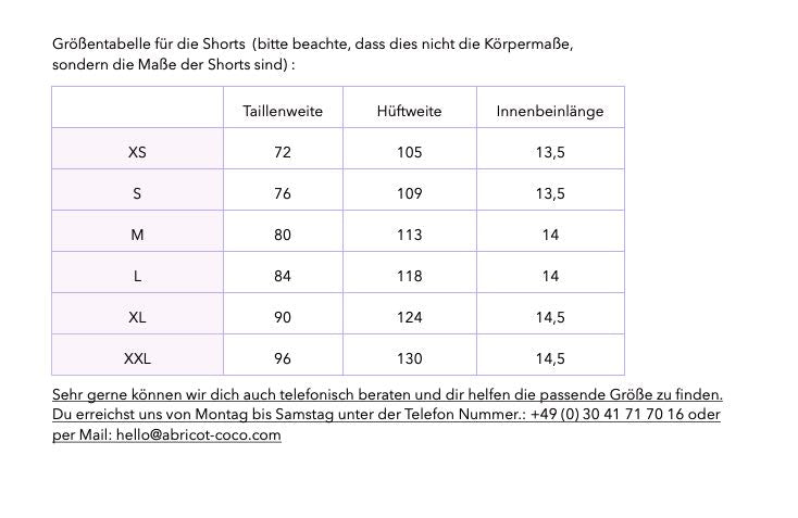 Grössentabelle