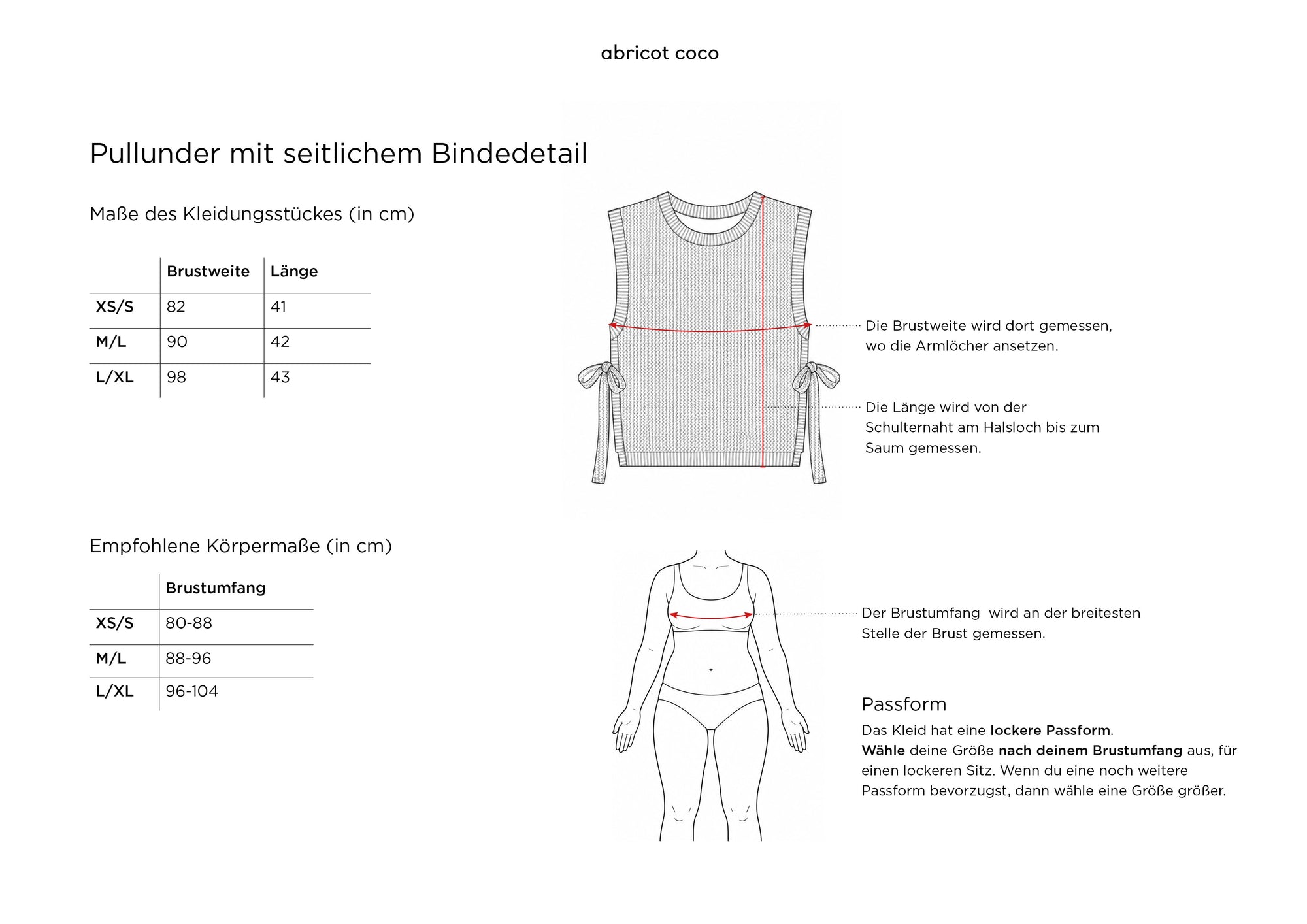 Grössentabelle