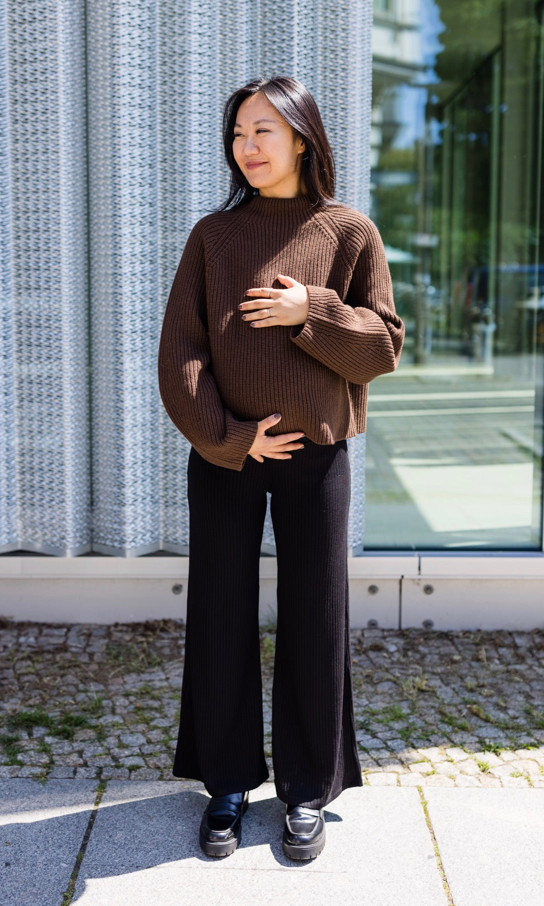 Schwangerschafts-Strickhose Jil - abricot coco