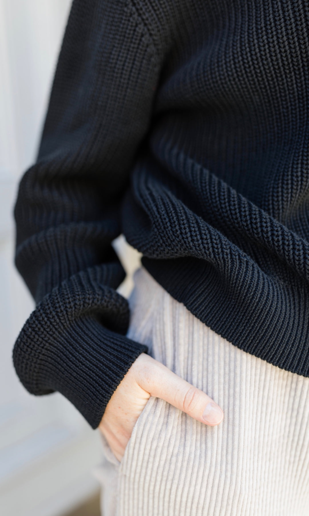 Strickpullover aus Baumwolle - abricot coco