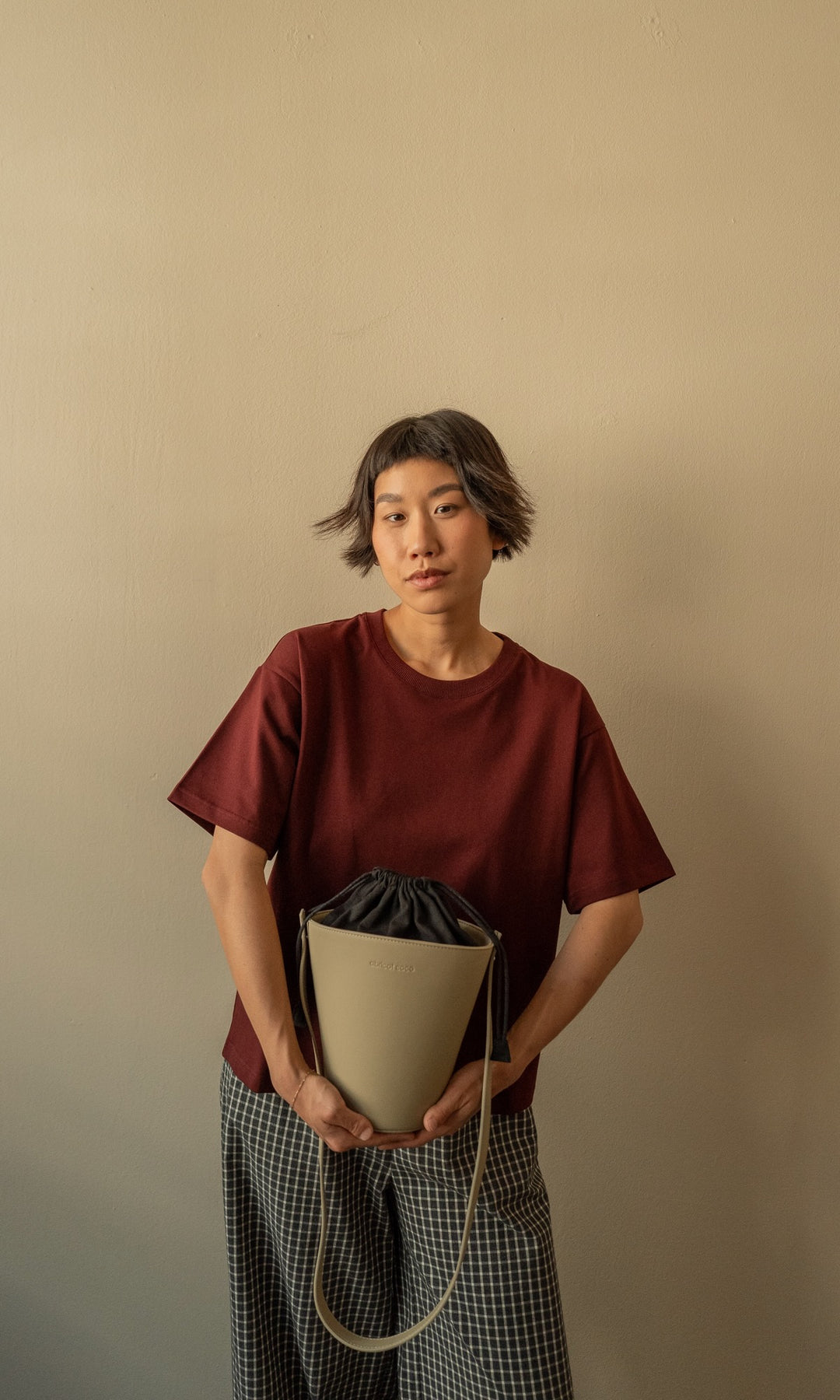 Oversized T-shirt in burgundy