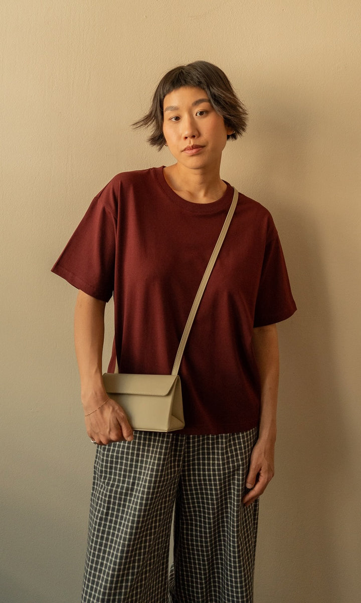 Oversized T-shirt in burgundy
