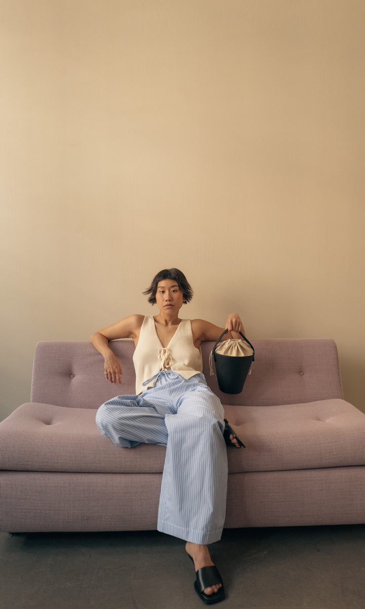 High-Waisted Fabric Trousers