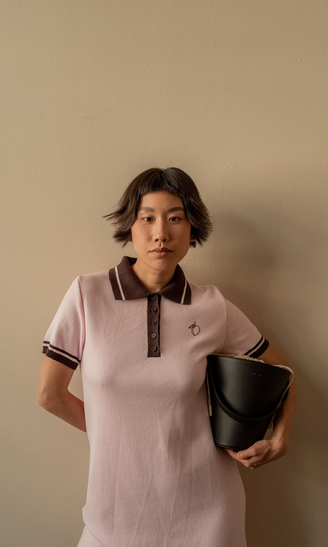 Toni Knitted T-Shirt Dress with Polo Collar