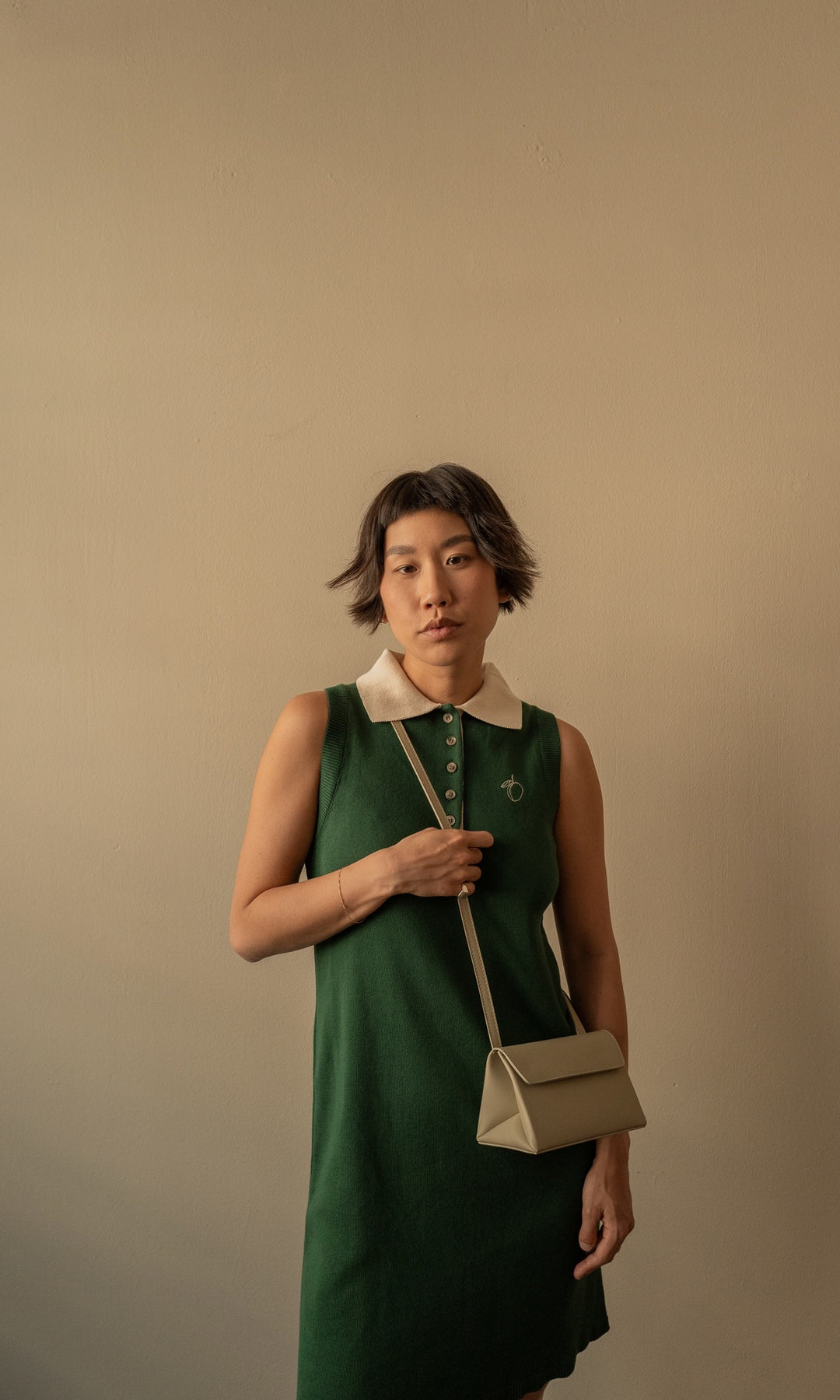 Sleeveless knitted polo dress Toni