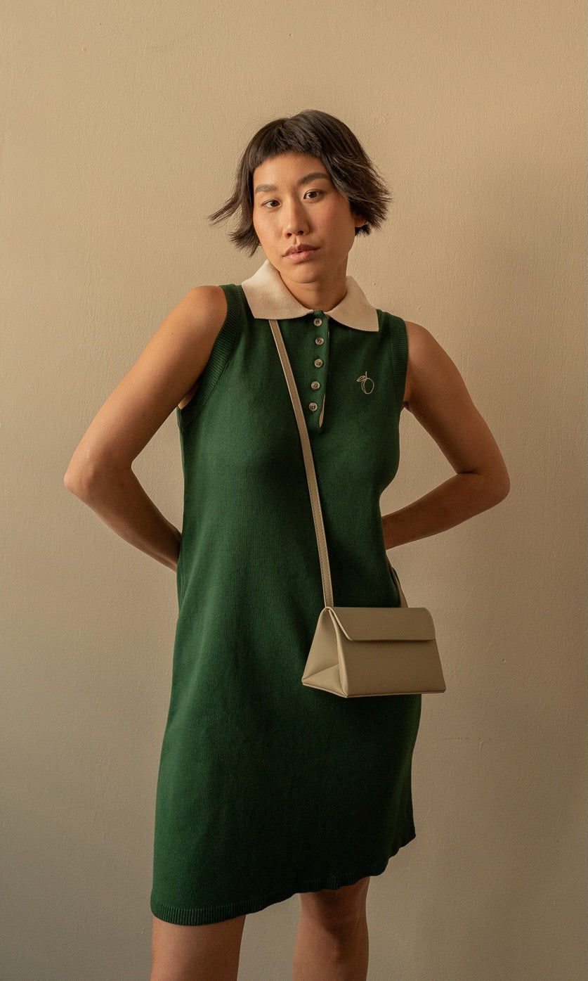 Sleeveless knitted polo dress Toni