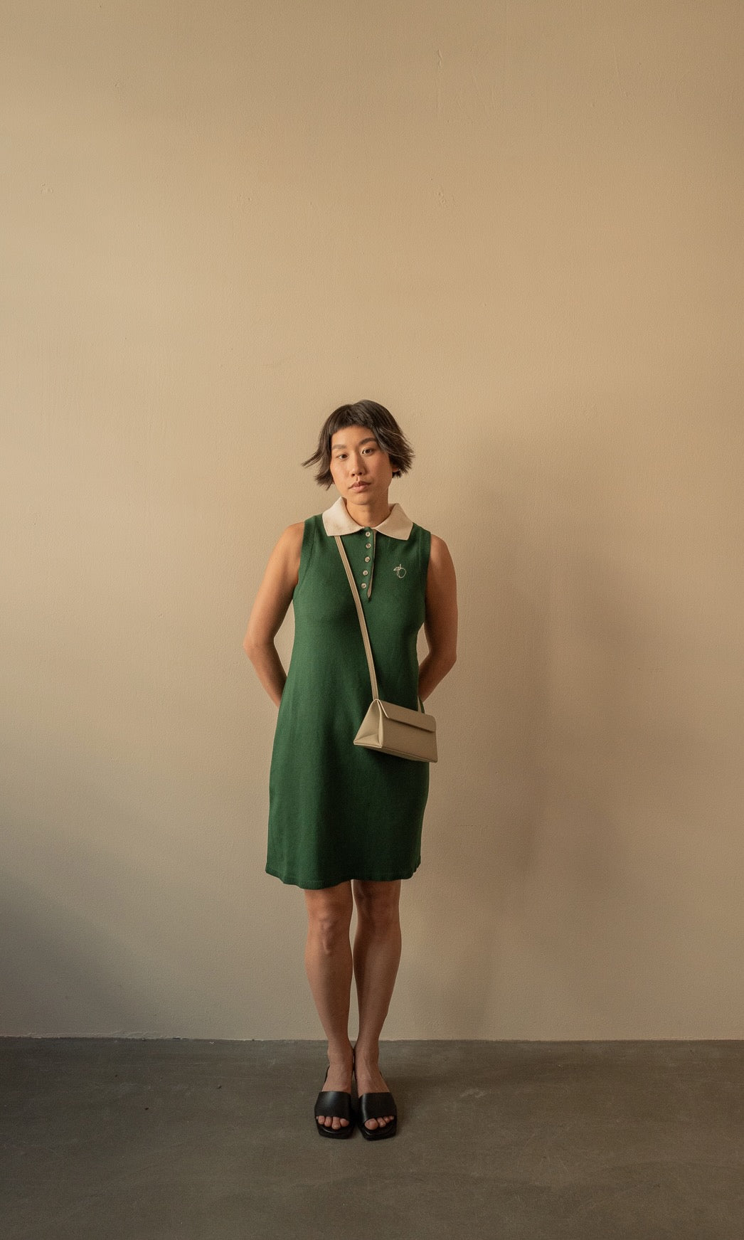 Sleeveless knitted polo dress Toni