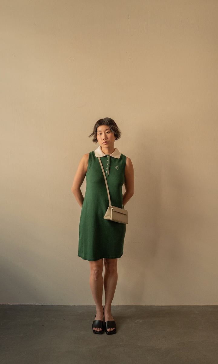 Sleeveless knitted polo dress Toni