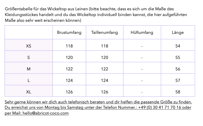 Wickeltop aus Leinen (nur noch in XXL) - abricot coco