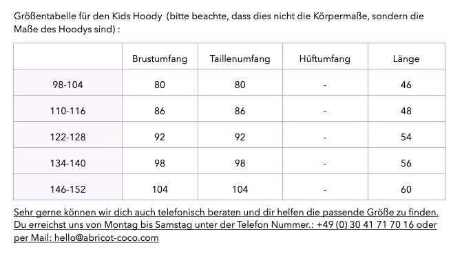 Kinder Hoody x Gretas Schwester (2-12 Jahre) - abricot coco