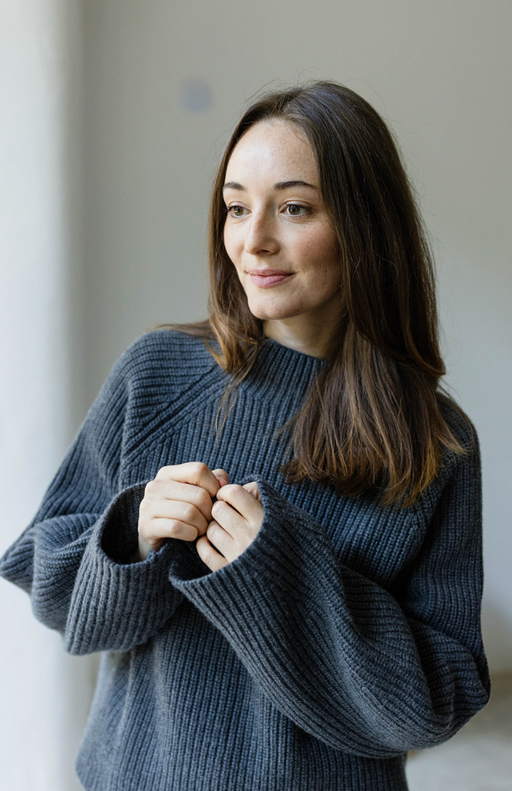 Oversized Jumper (Merinowolle-Kaschmir) in Grau