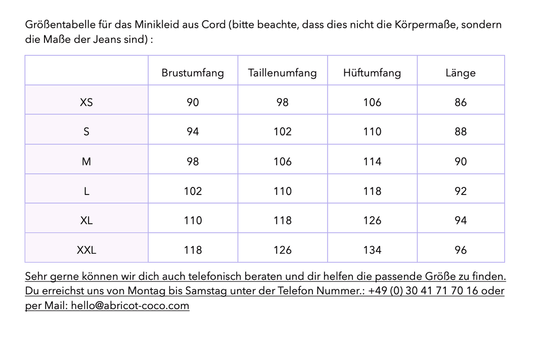 Minikleid aus Cord Audrey
