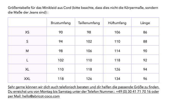 Minikleid aus Cord Audrey