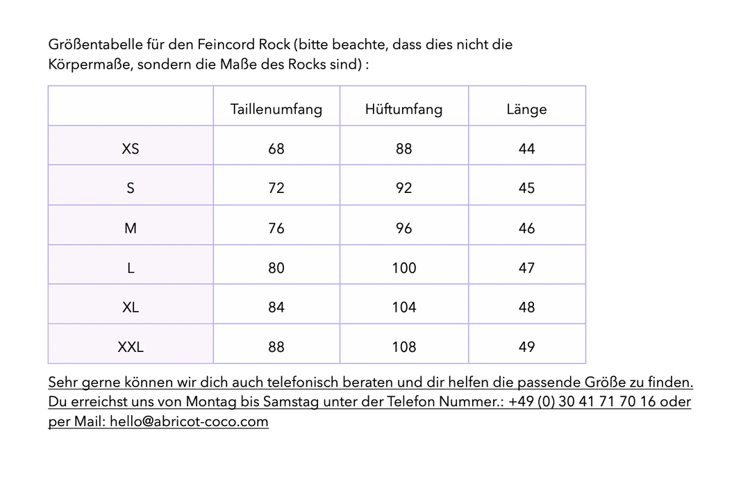 Feincord Rock - abricot coco