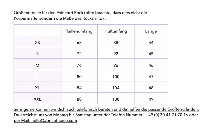 Feincord Rock - abricot coco