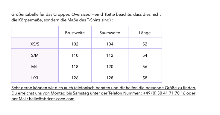 Size Chart