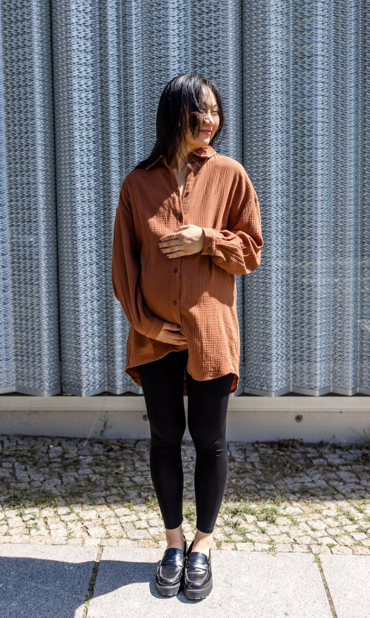 Oversized Musselin Hemd