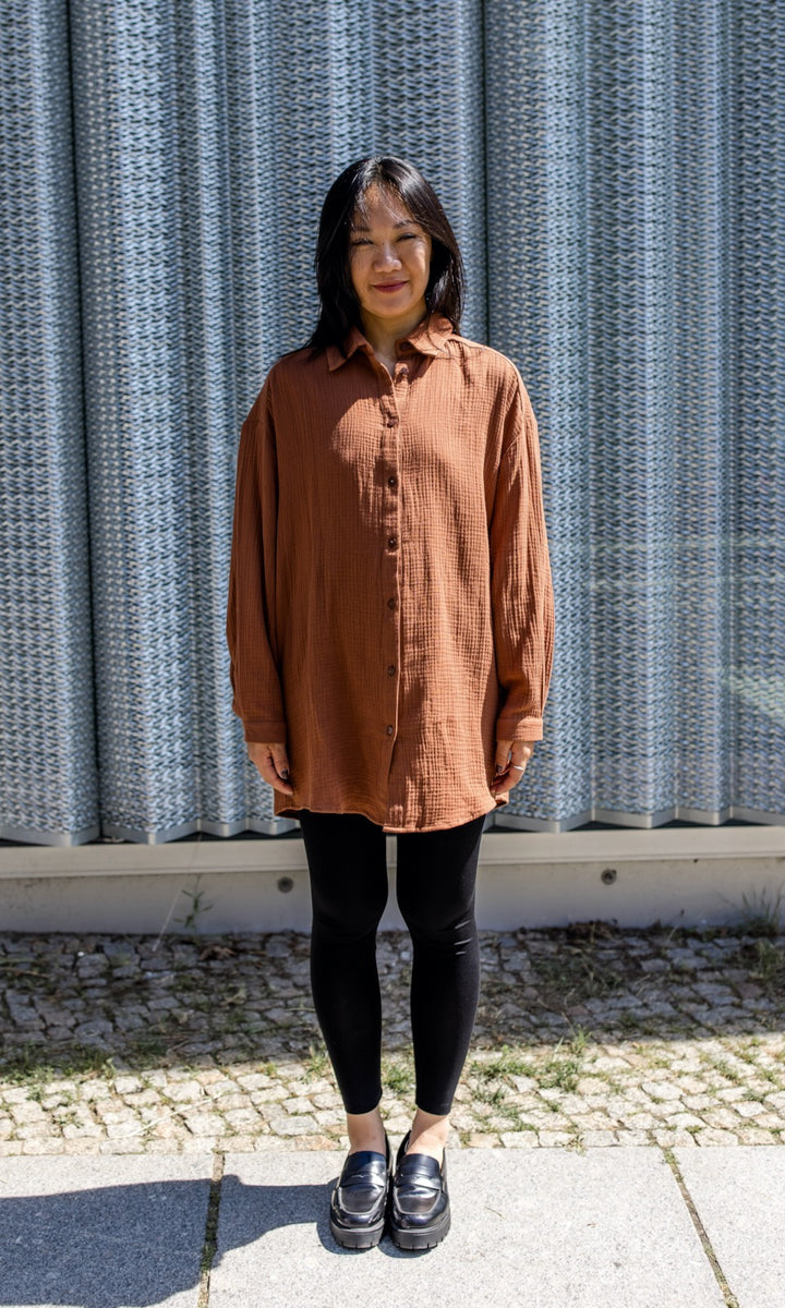 Oversized Musselin Hemd