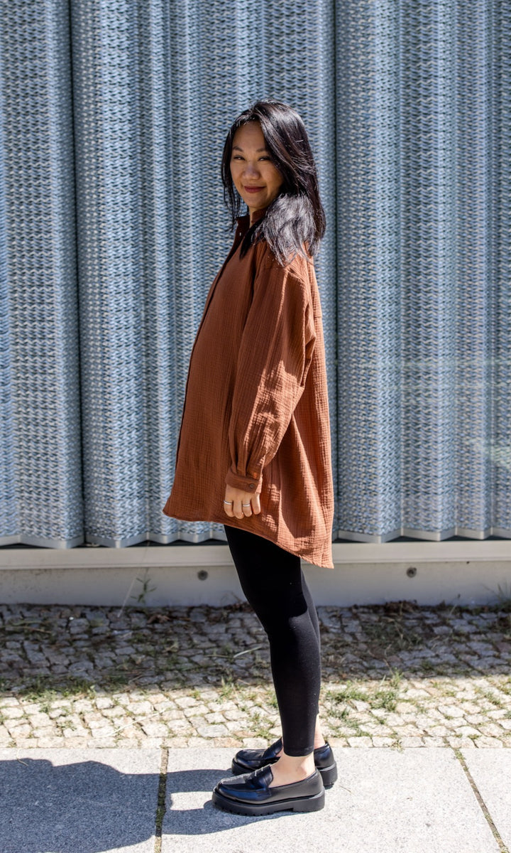 Oversized Musselin Hemd
