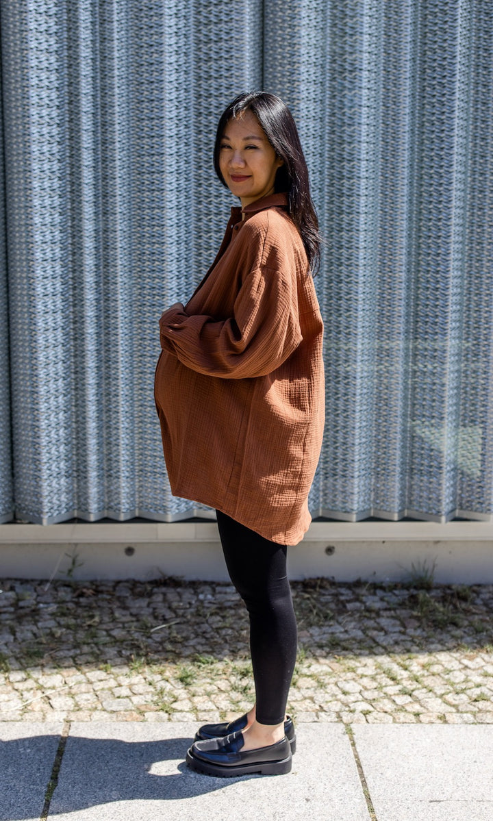 Oversized Musselin Hemd