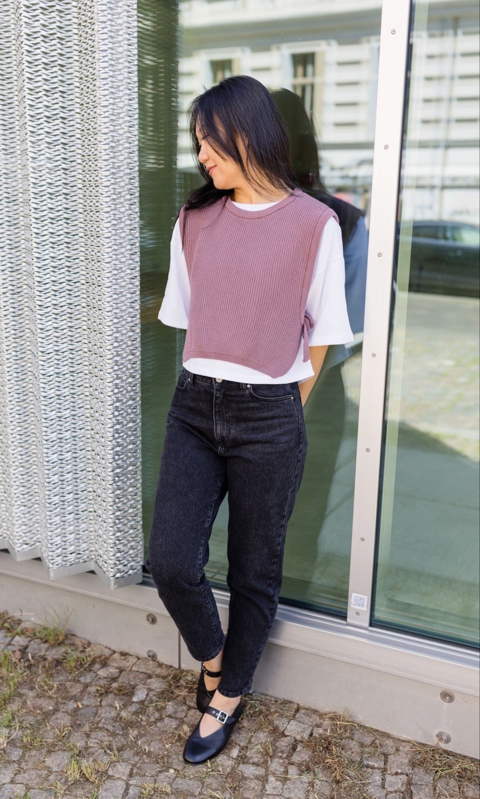 Pullunder mit seitlichem Bindedetail - abricot coco