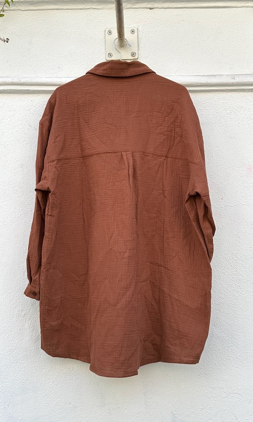Oversized Musselin Hemd - B-WARE Einzelstück Größe M