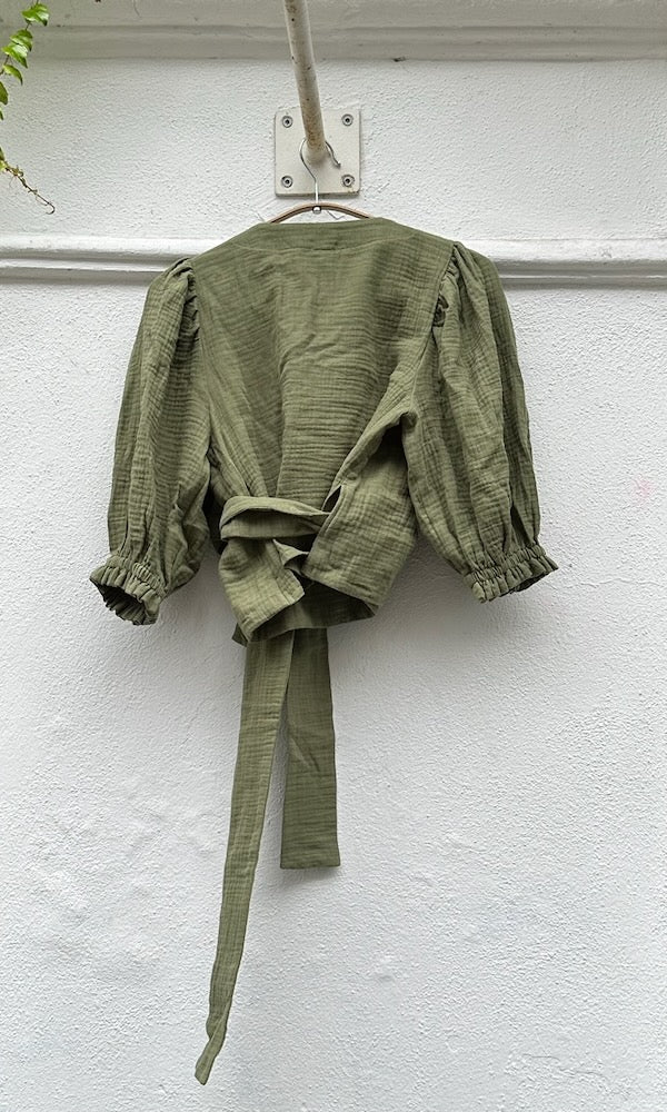Musselin Wickelbluse - Letzte EInzelstücke Größe XS & XXL