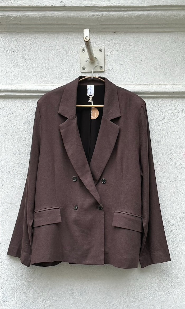 Loose Fit Blazer aus Leinen in Braun — B-Ware