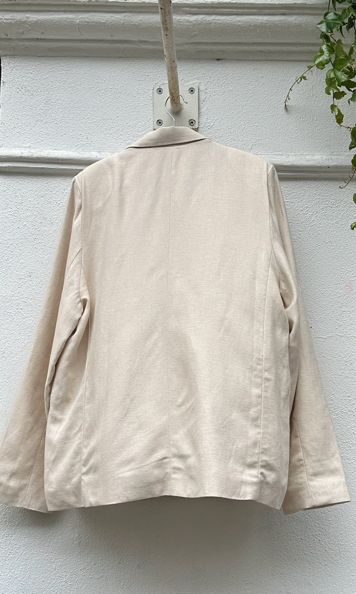 Loose Fit Blazer aus Leinen in Creme — B-Ware