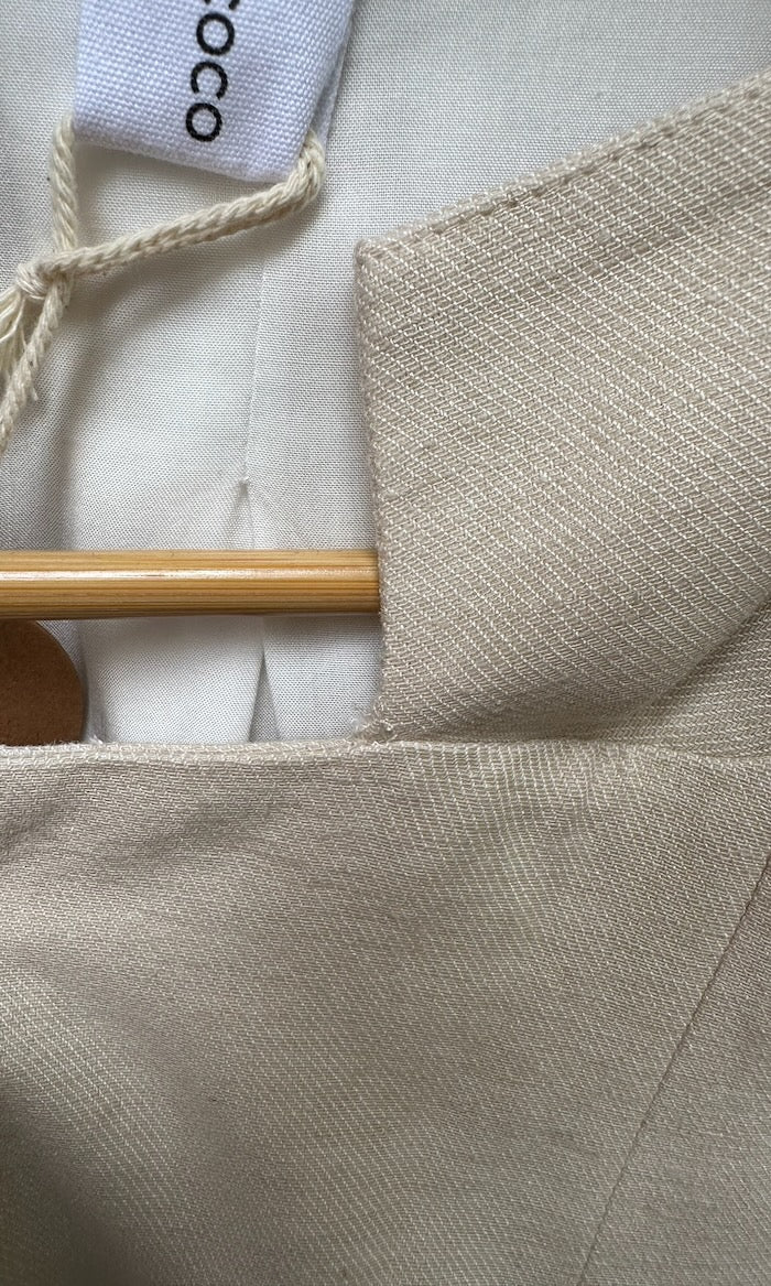 Loose Fit Blazer aus Leinen in Creme — B-Ware