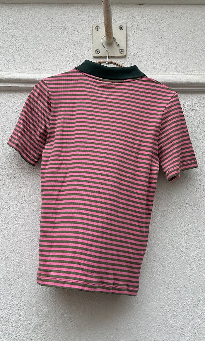 Gestreiftes Kurzarmshirt mit Polokragen - SAMPLE Einzelstück Größe S