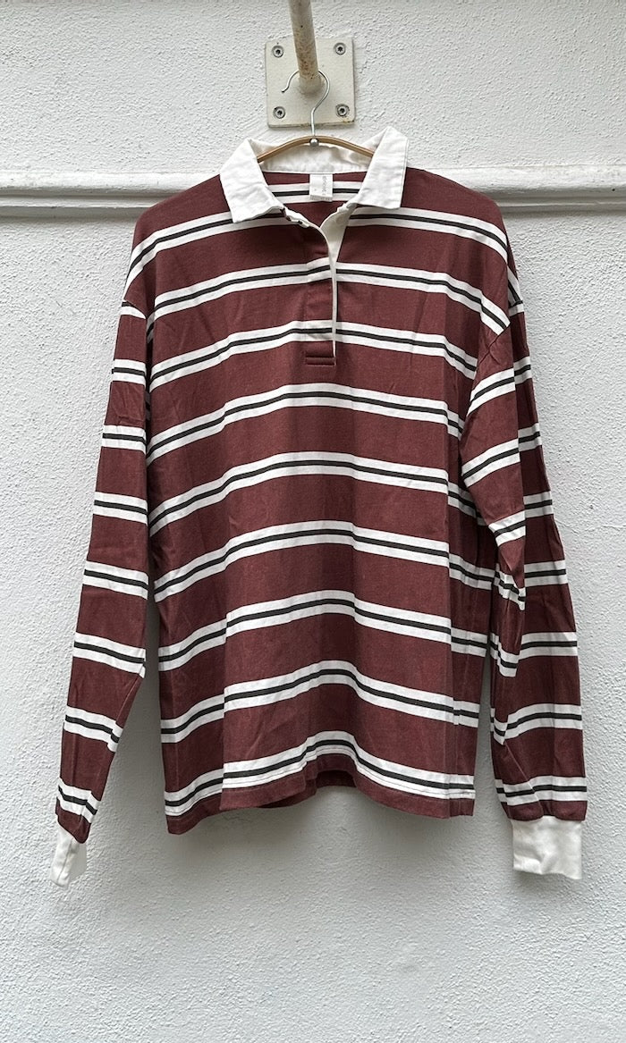 Polo Langarmshirt mit weißem Kragen - B-Ware Größe M
