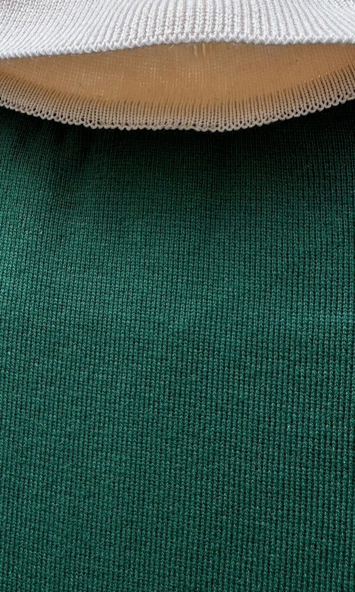 Ärmelloses Kleid Toni aus Strick mit Polo Kragen in Grün — B-Ware
