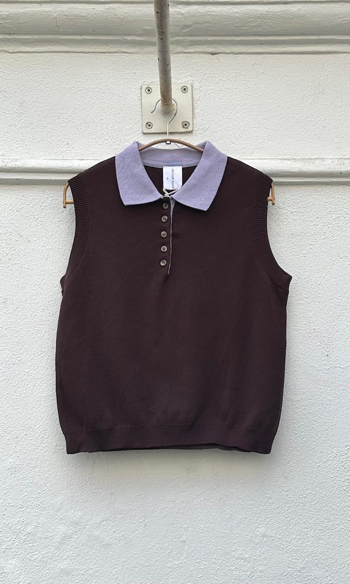 Polo Top Toni aus Strick Chocolat — B-Ware