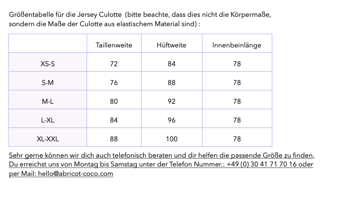 Jersey Culotte für die Schwangerschaft