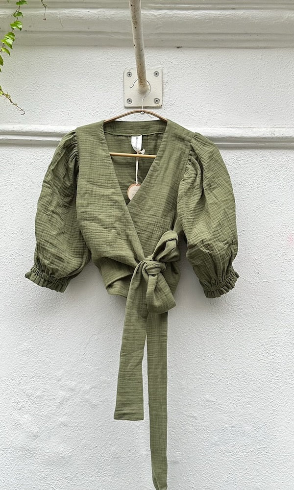 Musselin Wickelbluse - Letzte EInzelstücke Größe XS & XXL