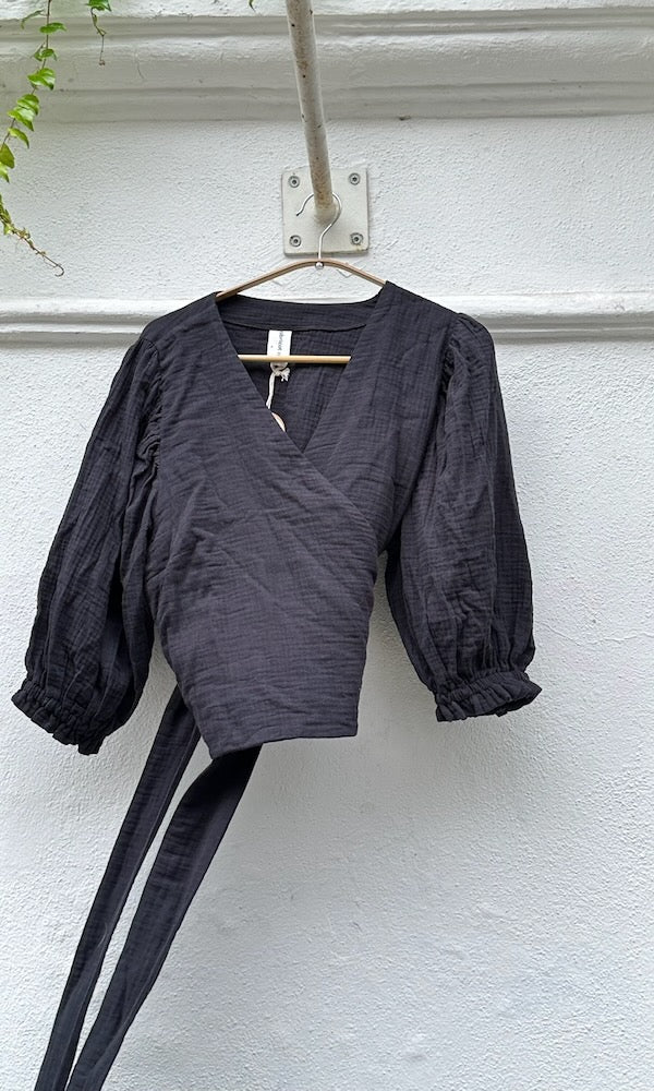 Musselin Wickelbluse - Letztes Einzelstück Größe XL