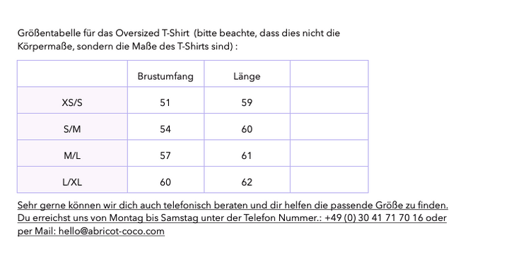 Oversized T-Shirt in Burgund - abricot coco