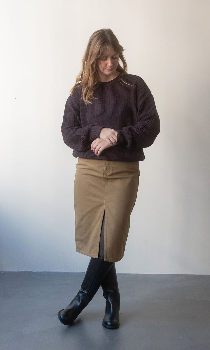 Strickpullover aus Bio-Baumwolle / Braun