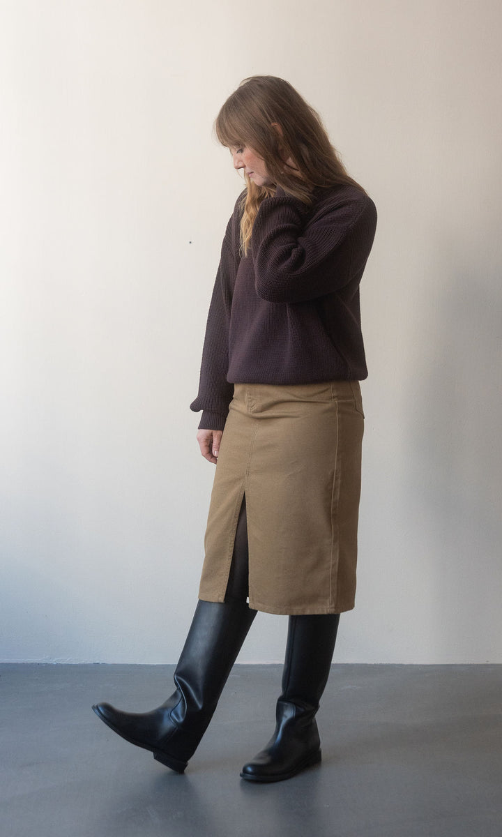 Strickpullover aus Bio-Baumwolle / Braun