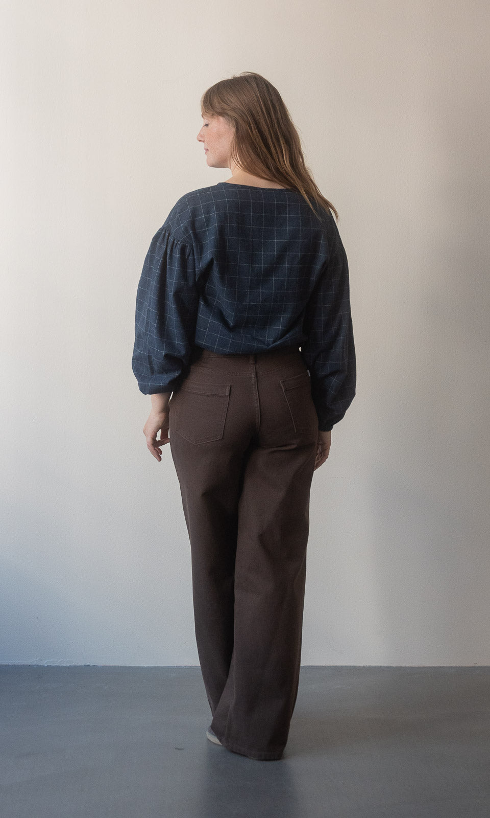 Long Leg Jeans / Braun - abricot coco