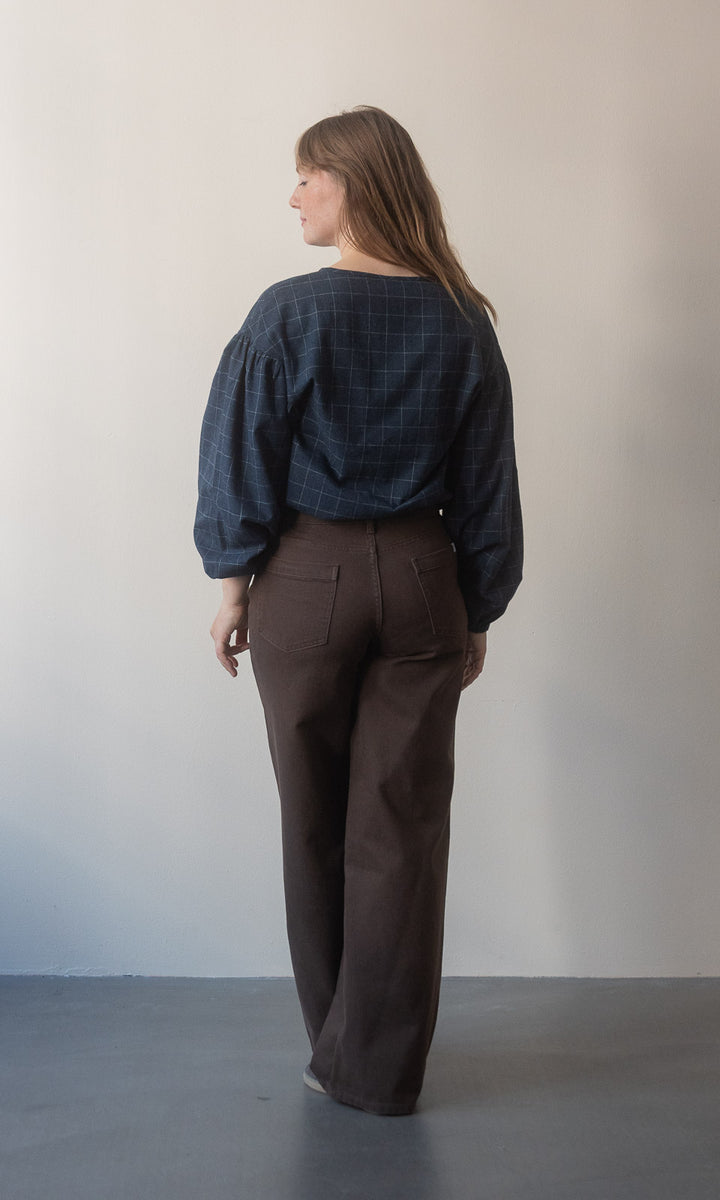 Long Leg Jeans / Braun - abricot coco