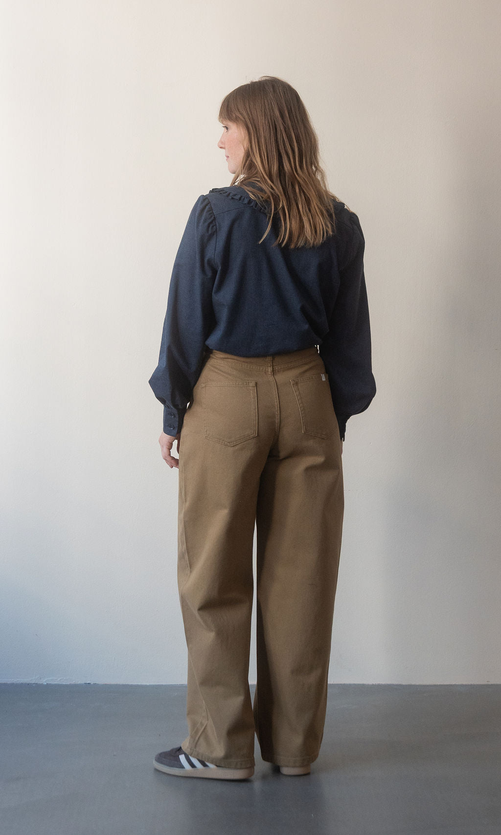 Bluse mit großem Kragen Alice / Dunkelblau