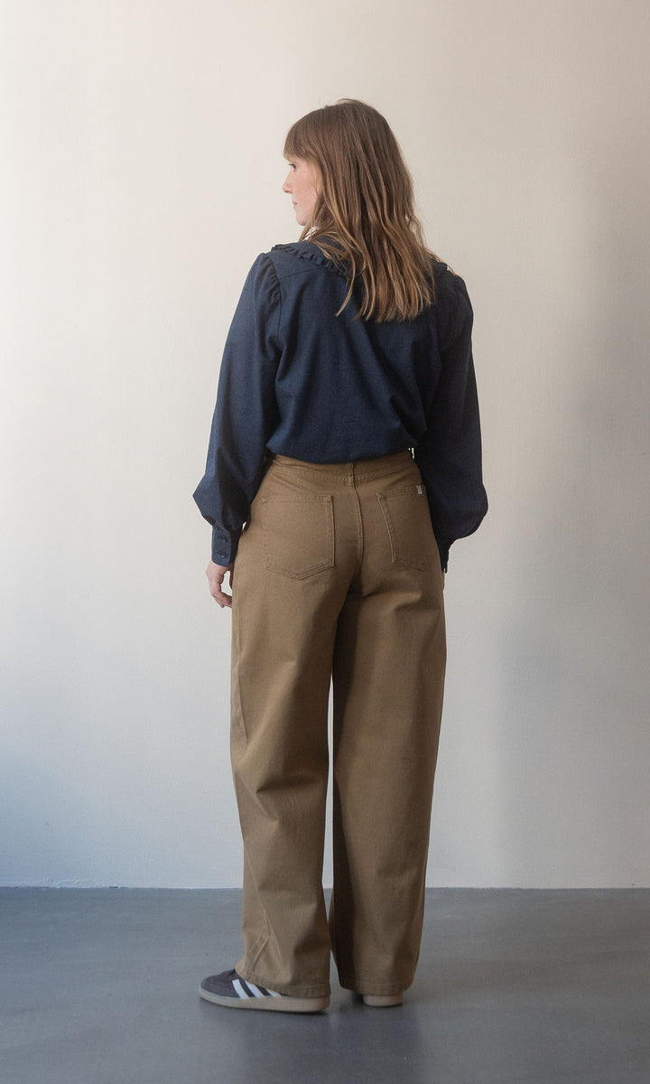 Bluse mit großem Kragen Alice / Dunkelblau