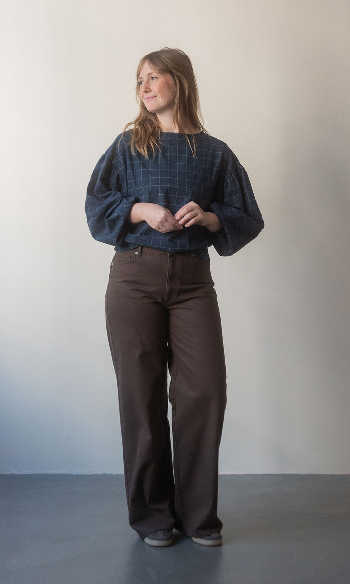 Karo Bluse Lovis / Dunkelblau