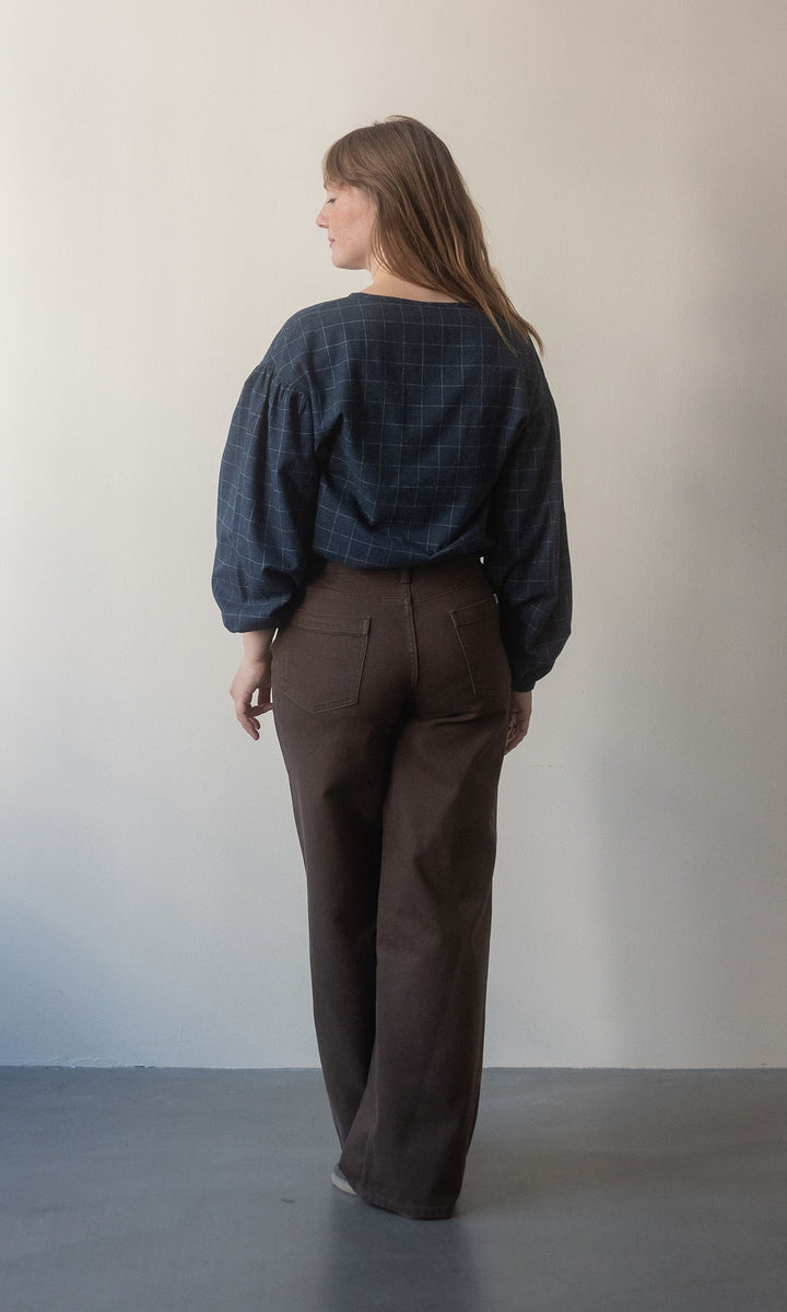 Karo Bluse Lovis / Dunkelblau