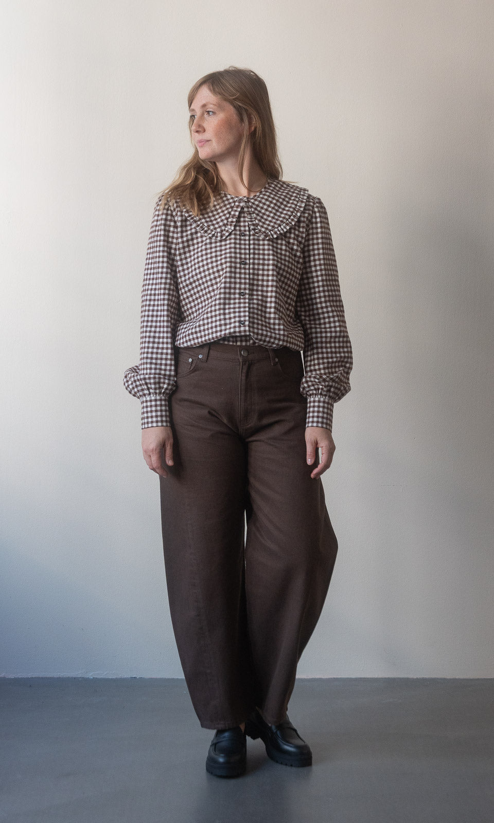 Barrel Jeans / Braun - abricot coco