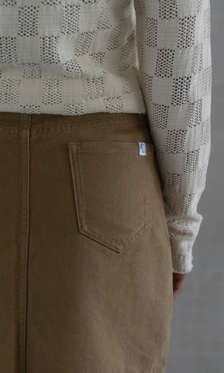 Kurzer Jeansrock / Khaki