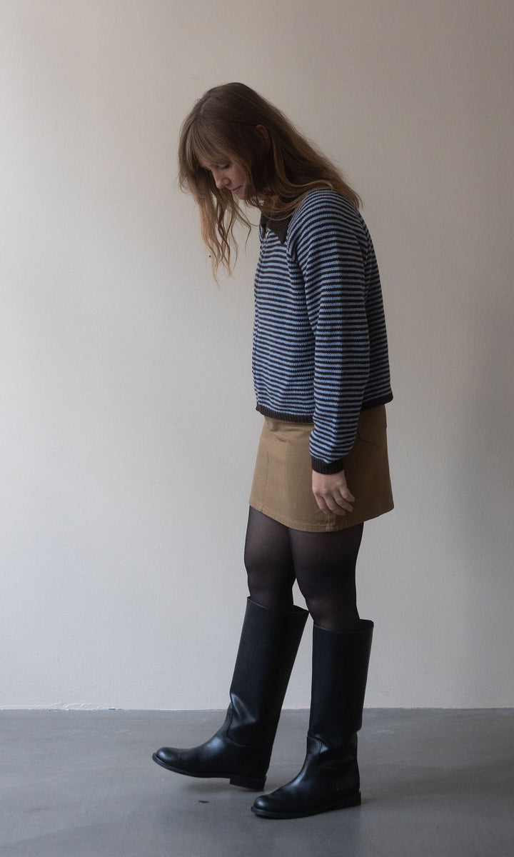 Gestreifte Strickjacke Jola mit Reißverschluss